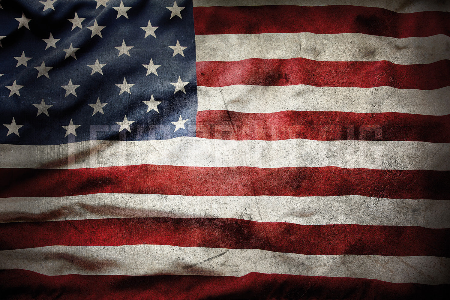 Dark Distressed American Flag Wallpaper Wall Mural proof