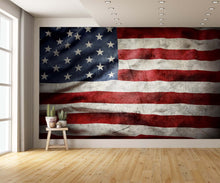Dark Distressed American Flag Wallpaper Wall Mural extra room