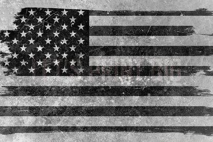 Distressed Black and Gray American Flag Wallpaper Mural proof