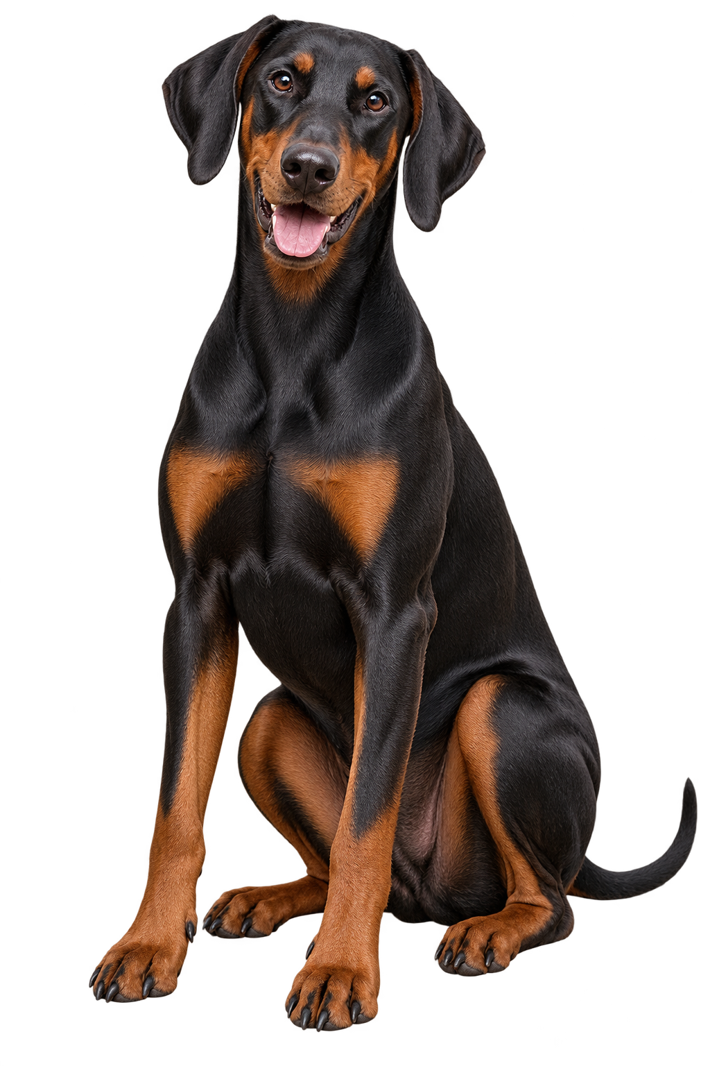 Doberman Pinscher realistic full body contour cut dog decal artwork
