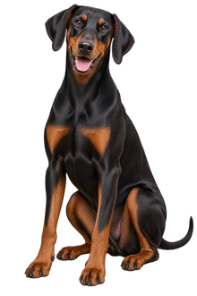 Doberman Pinscher realistic full body contour cut dog decal artwork