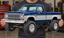 1978 Dodge W200 Power Wagon 4x4 contour-cut clear acrylic sign held in hands, illustrative mockup