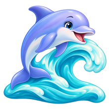 Dolphin Wave standalone decal only