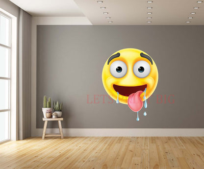 Drooling Emotion Face Cartoon Wall Art Decal