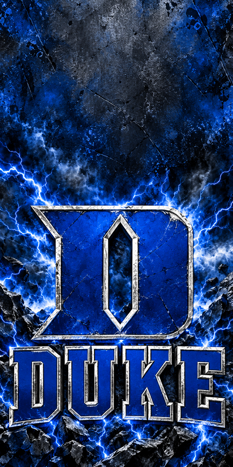 Duke Blue Devil Storm cornhole wrap complete artwork without hole