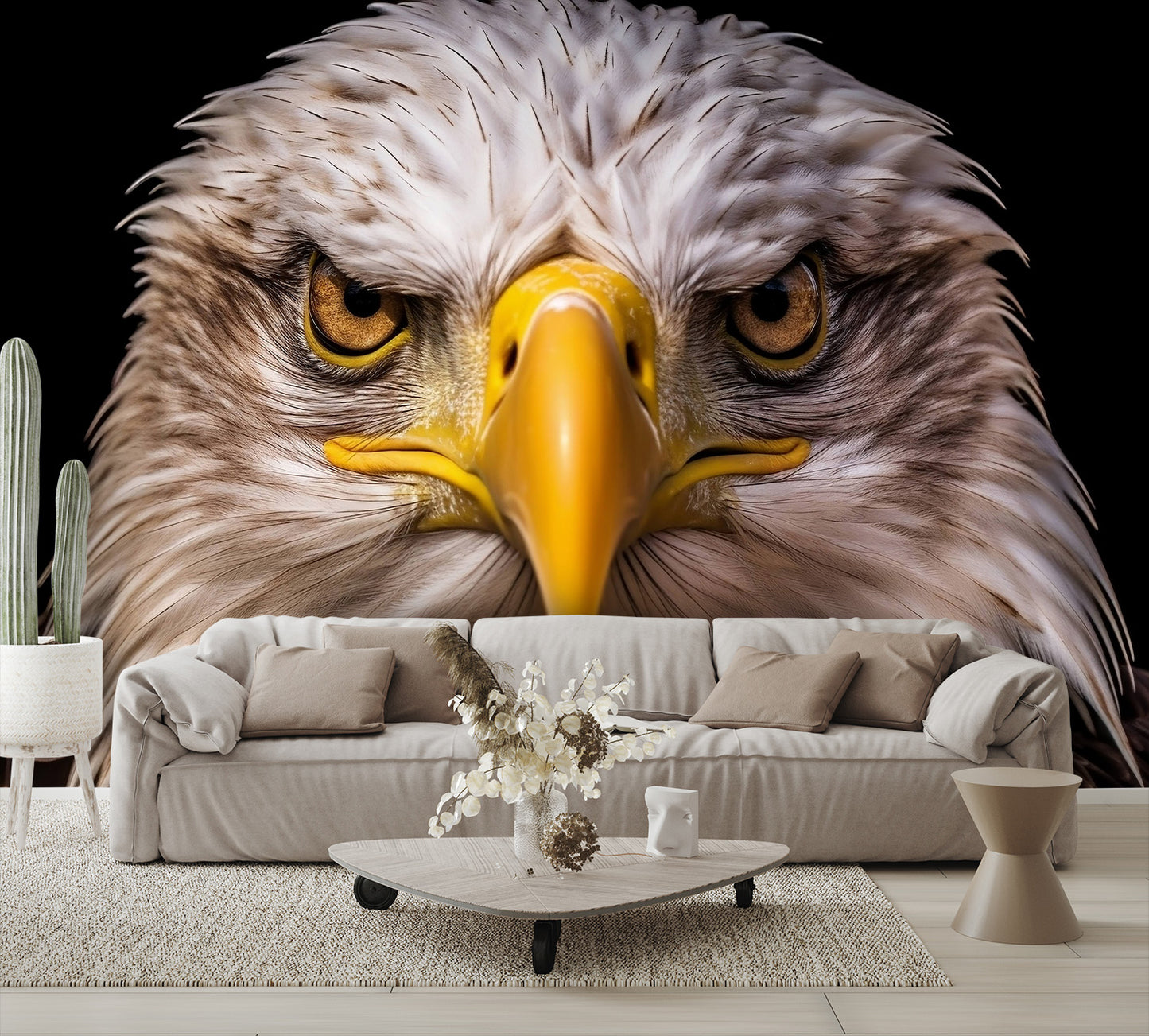 Incredible American Bald Eagle Head Face Wallpaper Mural