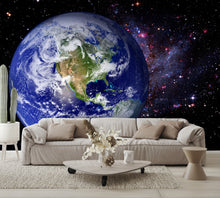 Earth Space Galaxy Wallpaper Mural Planet Large High Res living room