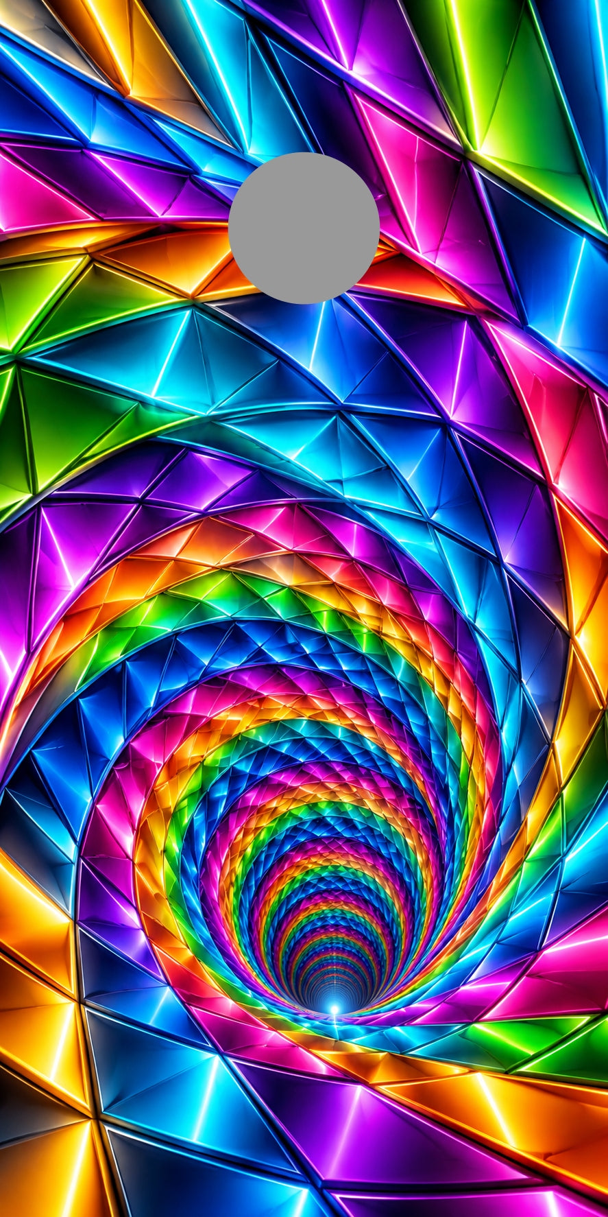 Electric Rainbow Tunnel cornhole wrap preview with regulation hole position
