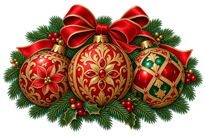 Elegant Christmas Ornaments standalone decal only