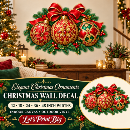 Elegant Christmas Ornaments summary – 12 to 48 inch widths