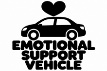 EMOTIONAL SUPPORT VEHICLE flat artwork shown in black