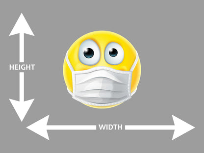 Emotion Emoji Medical Mask Face Wall Art Decal