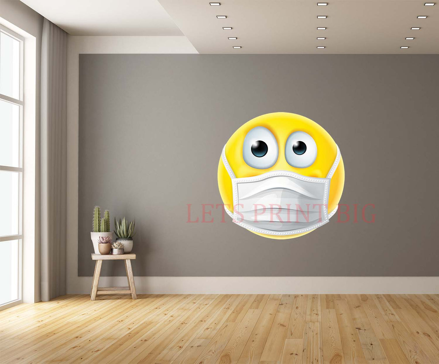 Emotion Emoji Medical Mask Face Wall Art Decal