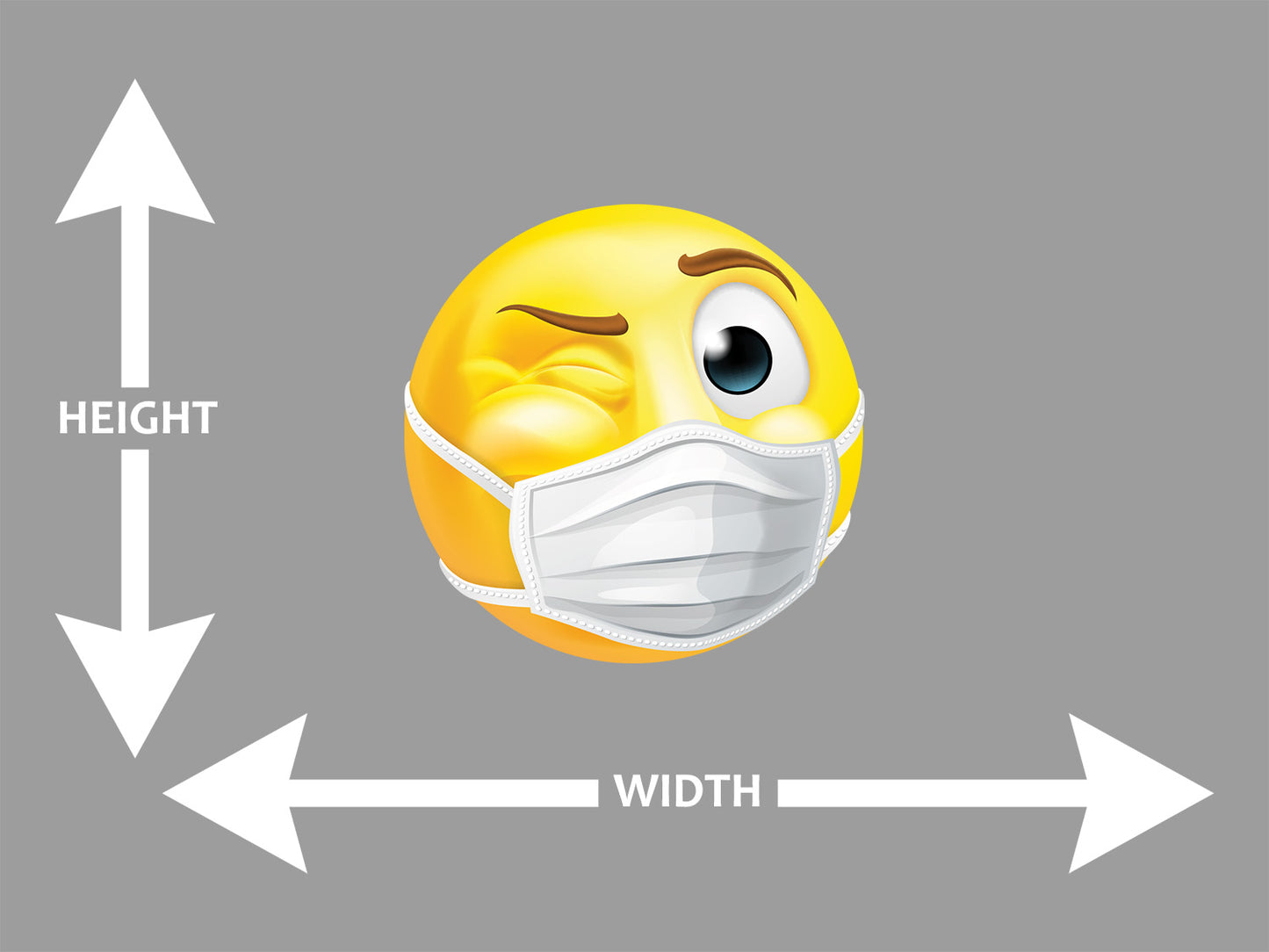 Emotion Medical Mask Face Winking Wall Art Decal