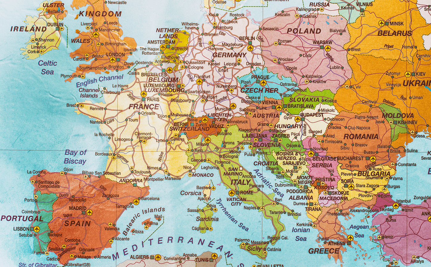 Europe Wallpaper Map of Europe large image Wall Mural proof