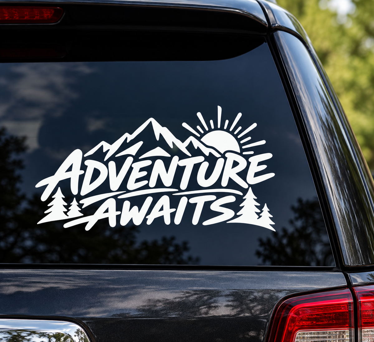 Car window decal vehicle mockup