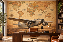 Silver Pioneer Tri-Motor — home office mockup