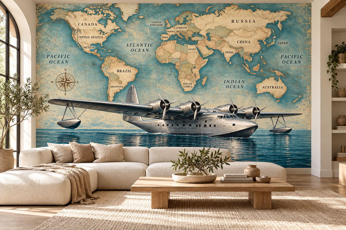 Ocean Voyager Flying Boat — living room mockup