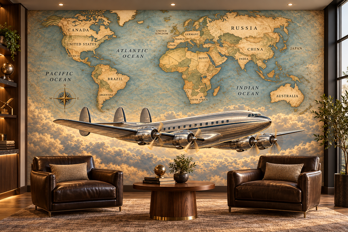 Constellation Skyways — aviation lounge mockup