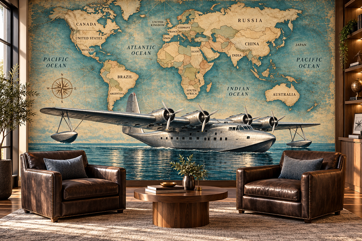 Ocean Voyager Flying Boat — aviation lounge mockup