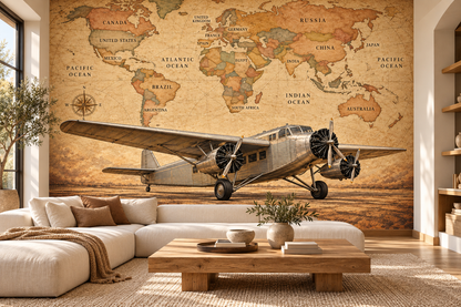 Silver Pioneer Tri-Motor — living room mockup