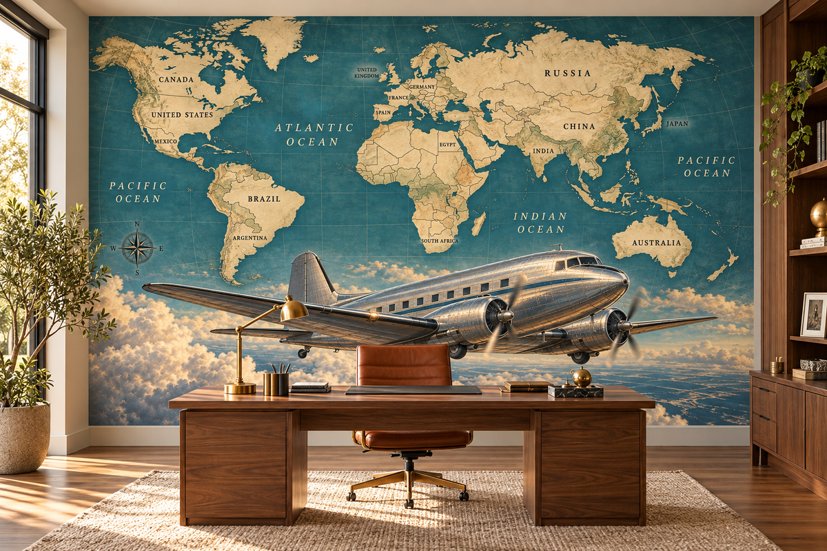 Atlantic Passage Labeled Map — home office mockup