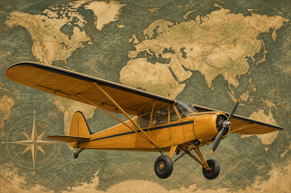 Golden Age Explorer World Map airplane and decorative world map mural artwork