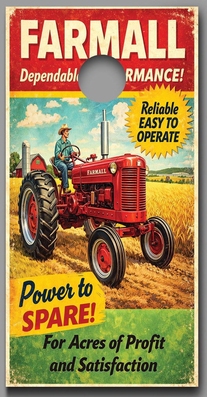 Farmall Dependable Performance Tractor Corn hole Decal Wraps