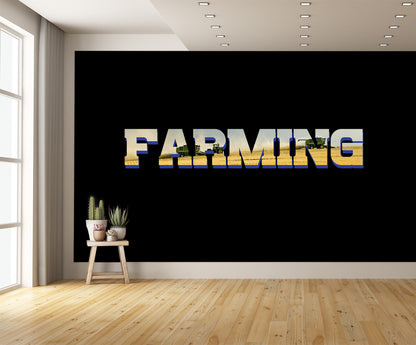 Farming Lettering contour cut no background Decal 3 sizes Indoors or Outdoors Applications