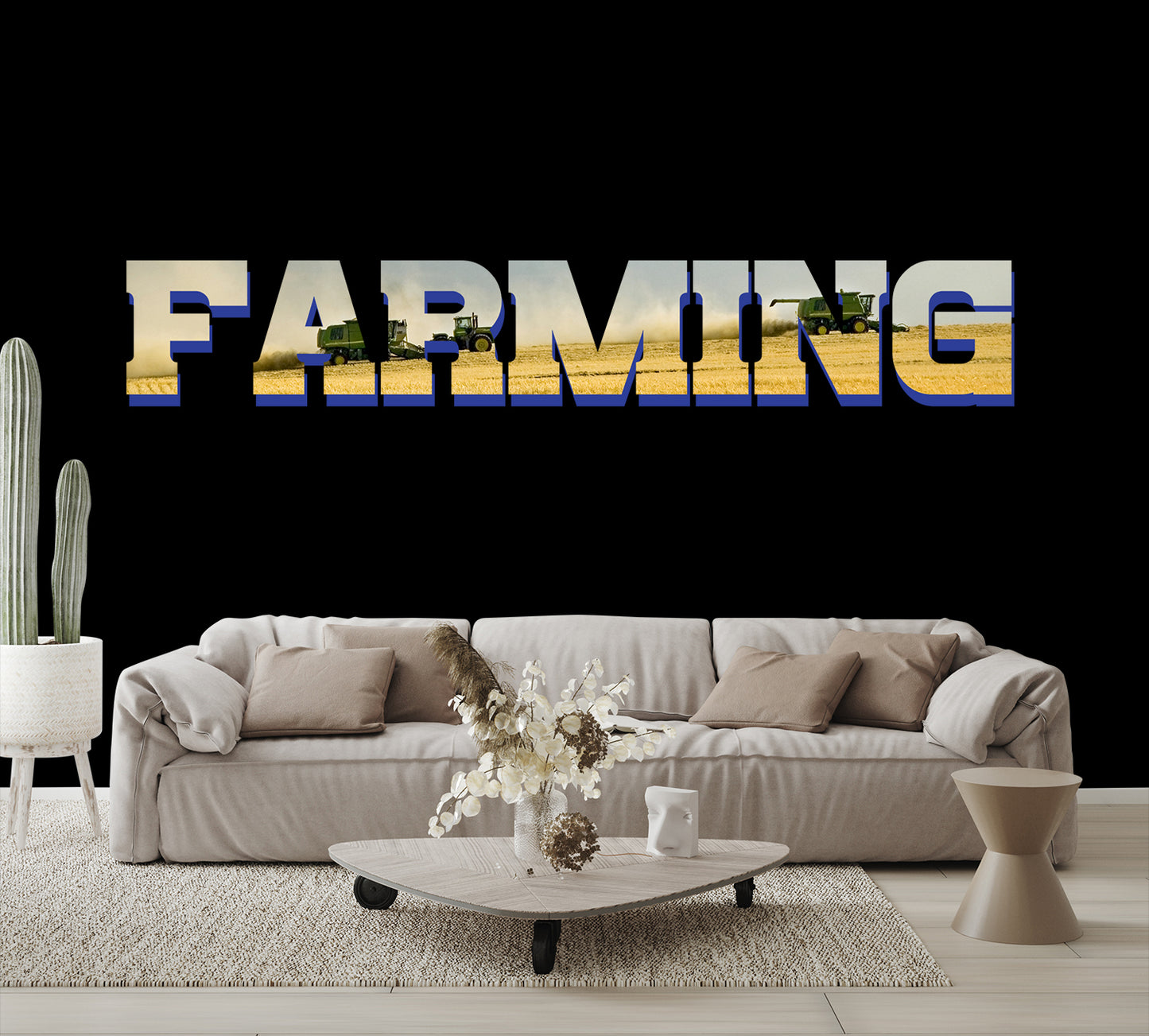 Farming Lettering contour cut no background Decal 3 sizes Indoors or Outdoors Applications