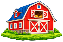 Farmyard Red Barn standalone decal only