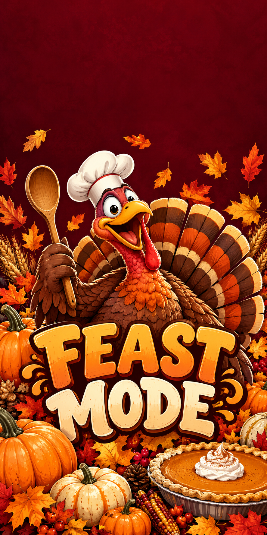 Feast Mode Funny Turkey Thanksgiving Cornhole Board Wraps artwork without hole