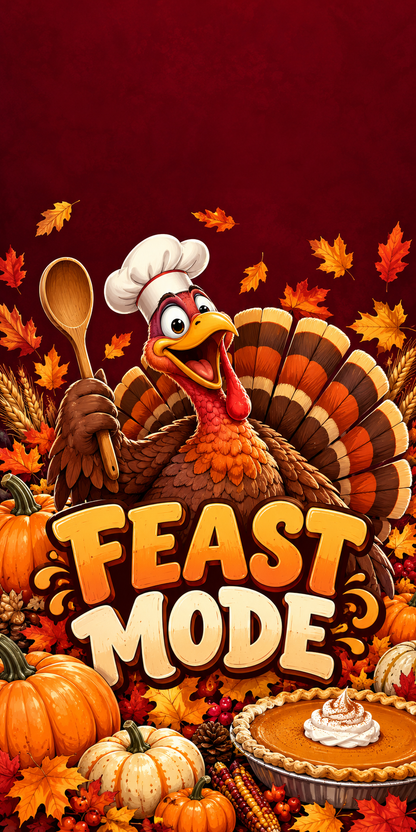 Feast Mode Funny Turkey Thanksgiving Cornhole Board Wraps artwork without hole