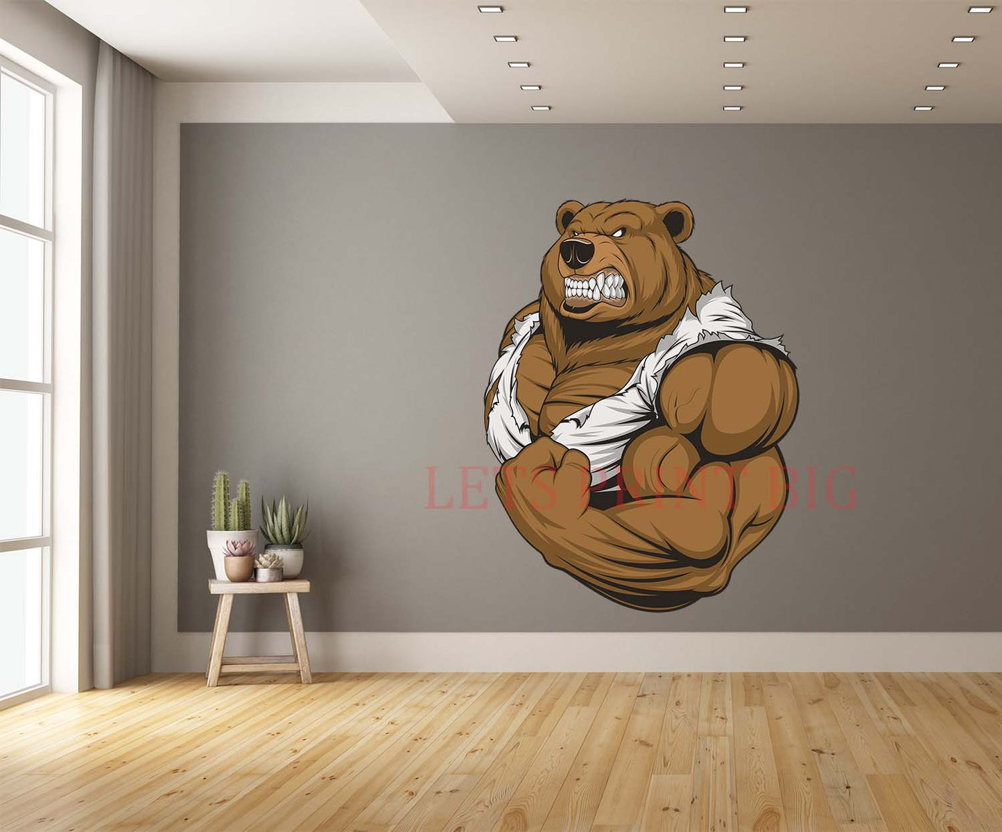 Ferocious Bear Athlete Wall Art Decal