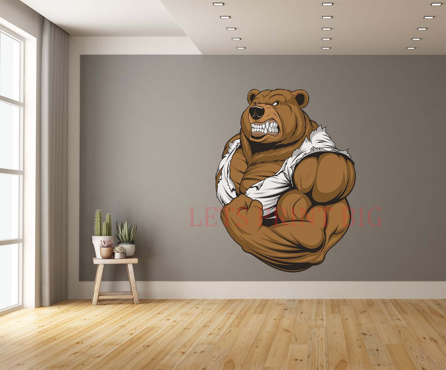 Ferocious Bear Athlete Wall Art Decal