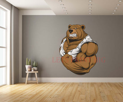 Ferocious Bear Athlete Wall Art Decal
