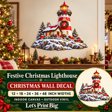 Festive Christmas Lighthouse summary – 12 to 48 inch widths