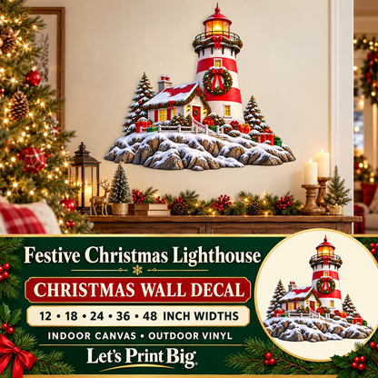 Festive Christmas Lighthouse summary – 12 to 48 inch widths