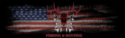 Hunting and Fishing Deer Skull Fish Bones Rear Window Decal
