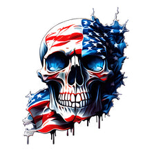 American Flag Skull (Design 3) Color Contour Cut Decal Sticker
