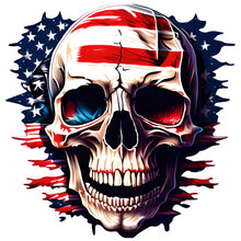 American Flag Skull (Design 5) Color Contour Cut Decal Sticker