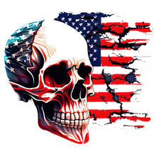 American Flag Skull (Design 7) Color Contour Cut Decal Sticker