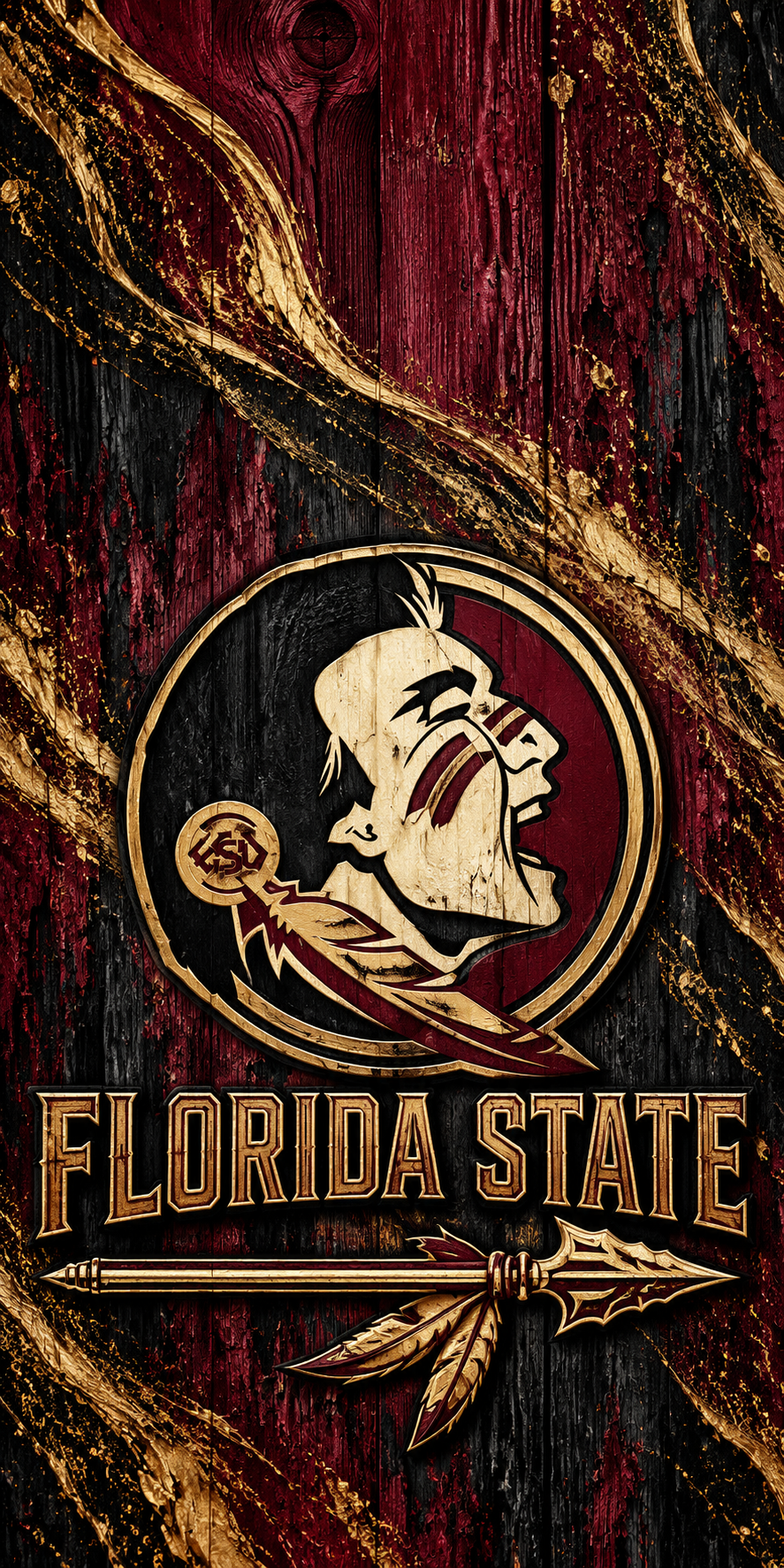 Florida State Garnet Legacy cornhole wrap complete artwork without hole