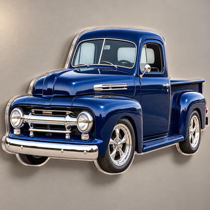 1950s Ford F-1 Midnight Blue acrylic sign angle mockup