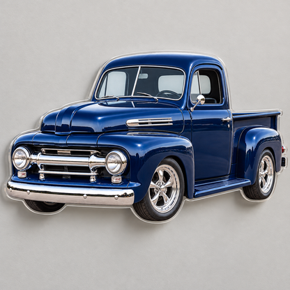 1950s Ford F-1 Midnight Blue acrylic sign wall mockup
