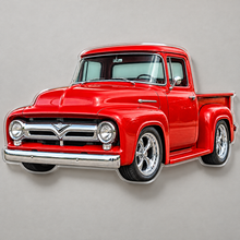 1950s Ford F-100 Cherry Red acrylic sign wall mockup