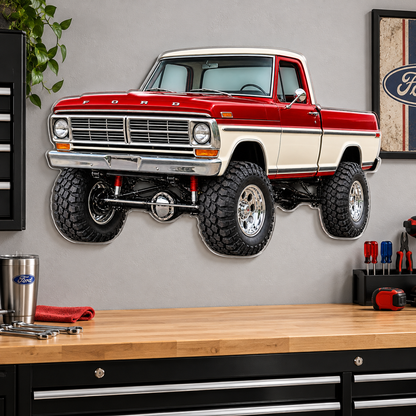 1969 Ford F-100 acrylic sign garage mockup