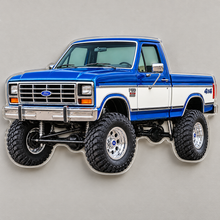 1985 Ford F-150 Bullnose 4x4 Cobalt Blue & White acrylic wall sign wall mockup