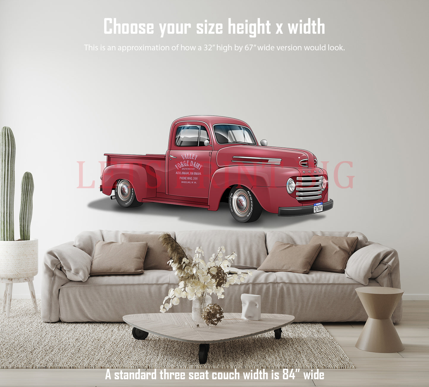 1948 Ford F1 Classic Pickup Truck Car Art Wall Decal