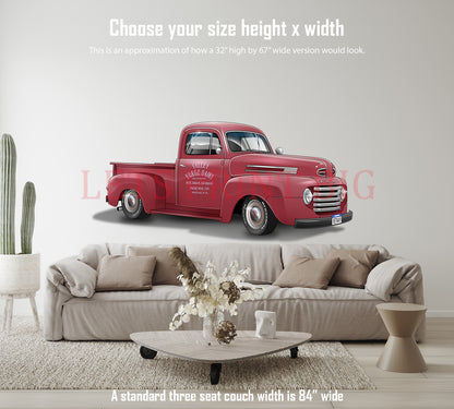 1948 Ford F1 Classic Pickup Truck Car Art Wall Decal